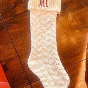 Ivory Knit Christmas Stocking